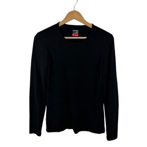 Icebreaker Bodyfit 260 Merino Wool Base Layer Top Womens Medium Black Outdoors